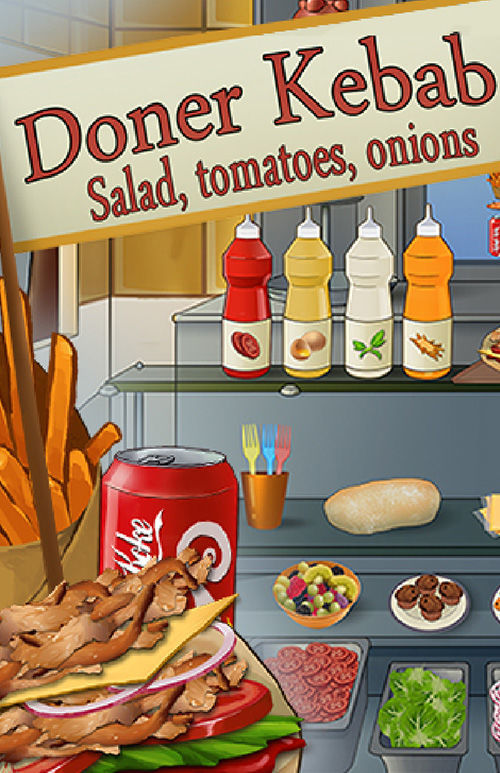 Doner Kebab: Salad, Tomatoes, Onions